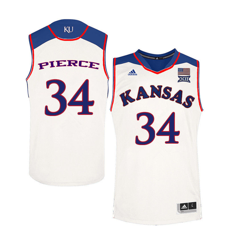 Men Kansas Jayhawks #34 Paul Pierce College Basketball Jerseys-White